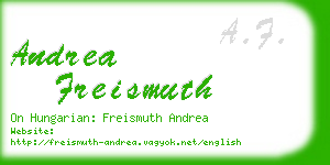 andrea freismuth business card
